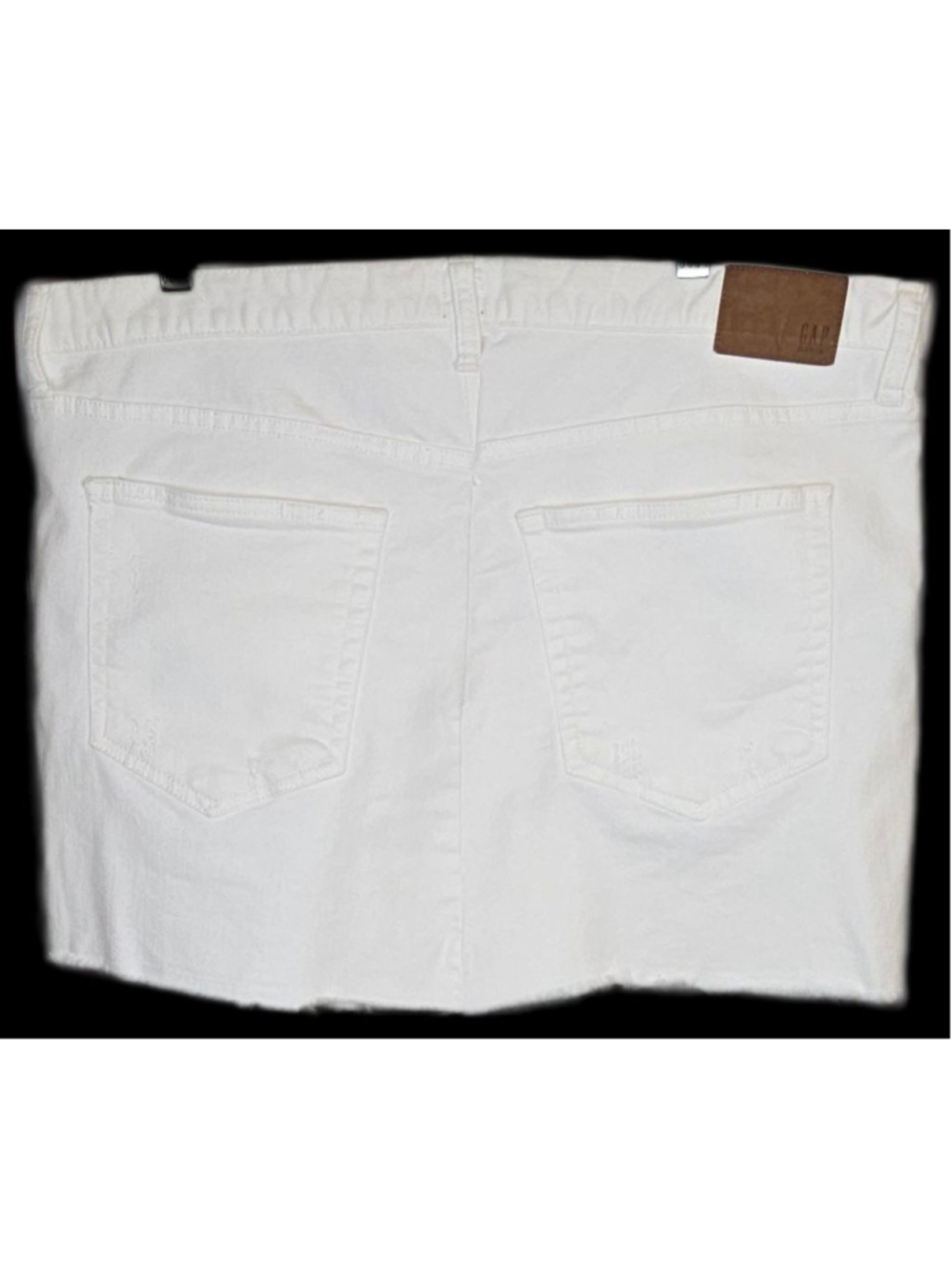 Gap Denim White Mini Skirt Womens Size 34 Distressed Stretch Jean Skirt Casual - Picture 2 of 8